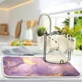 thumbnail image 5 of Purple and Gold Marble Dish Drying Mat Microfiber Kitchen Pad Large Counter Absorbent Dish Mats Drainer Rack 16"x18", 5 of 7