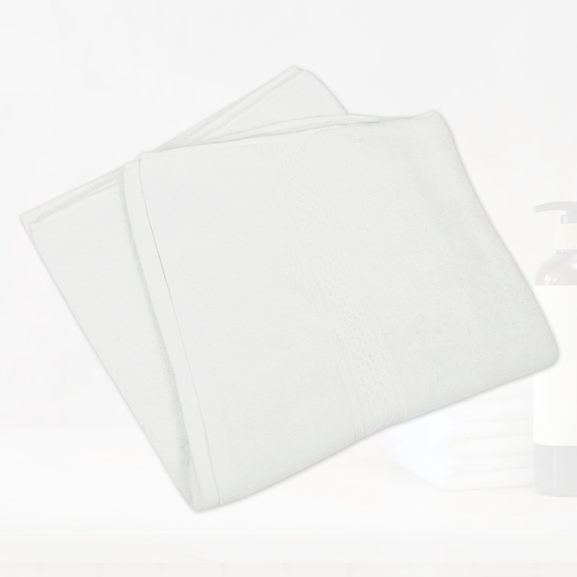 Unique Bargains 1 Pcs Cotton Bath Towel Plain Soft Absorbent Classic Design Cotton Bath Towel White 27.56"x55.12"