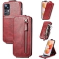 thumbnail image 2 of Zipper Wallet Case for Xiaomi 12T with Card Holder Slot, PU Leather Adjustable Kickstand Flip Handbag Phone Cover for Xiaomi 12T/12T Pro SDLL Red, 2 of 14