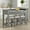 Gray, variant on Harper & Bright Designs 4 Piece Bar Table Set for 4, Kitchen Dining Stools Set with 3 Upholstered Stools with 3 Drawers and USB Port, Gray
