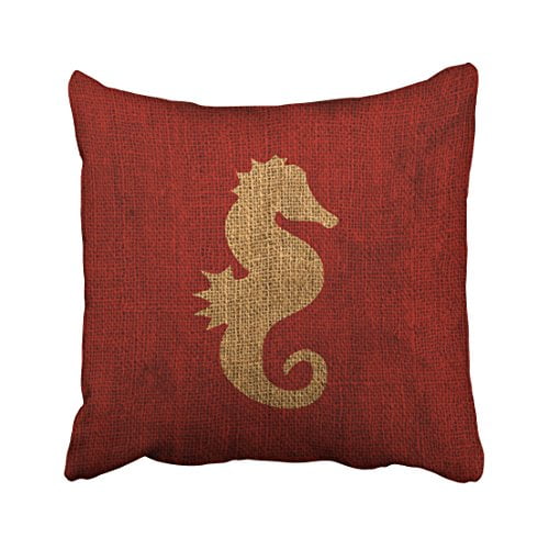 Red Sea Horse PillowcaseNautical PillowcaseNautical DecorSeahorse 