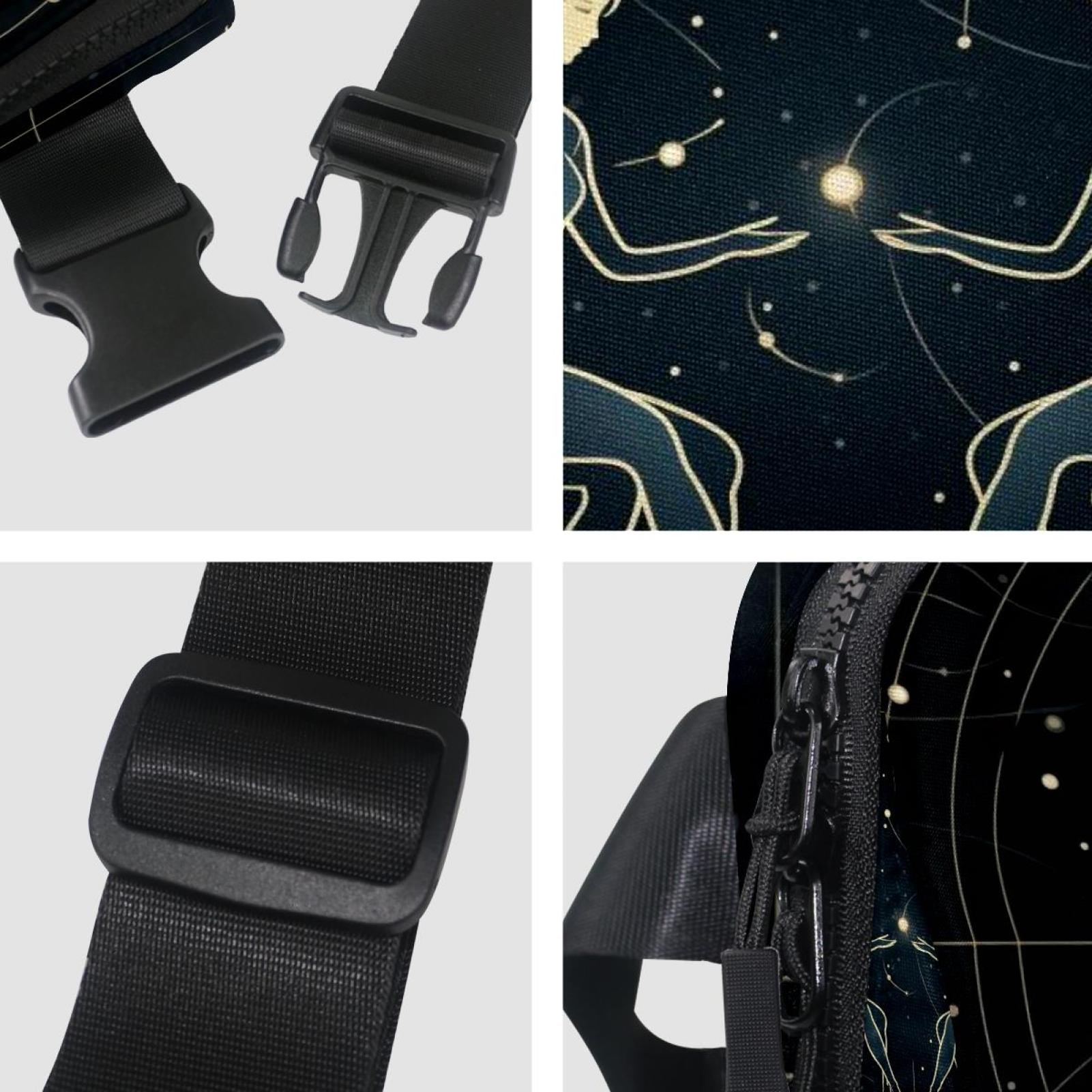 Gemini Money Belt Waist Bag Fanny Pack - Lightweight Adjustable with Extension Strap Unisex