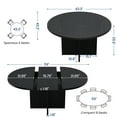 thumbnail image 3 of Extendable Round Dining Table 43.3"–59", Seats 4–8, Modern Oval Kitchen Table with Wood Base for Dining Room & Living Room, 3 of 8
