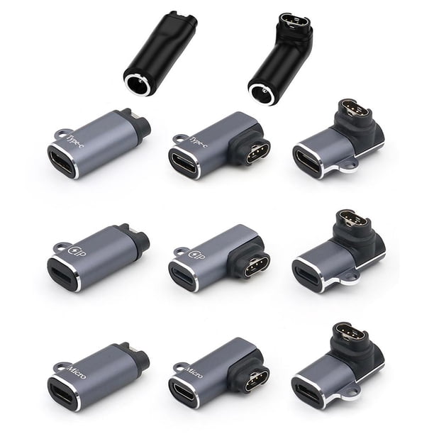 Conector Adaptador Cargador Micro USB Hembra para Garmin Fenix 7/7S (Recto)