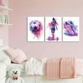 thumbnail image 2 of Girl Purple Watercolor Soccer Canvas Wall Hieng Colorful Sneakers Posters Prints Wall Decor Pictures Sports Theme Football Painting for Bedroom Girls Room Teen Kids Playroom Hiengwork Home Decoration, 2 of 6