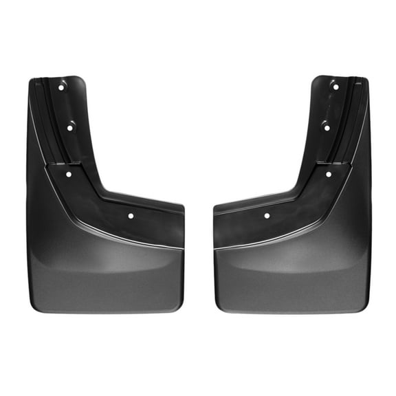 WeatherTech Custom No Drill Splash Guard MudFlaps compatible with Chevrolet Silverado 1500, Silverado LD 1500, Silverado 2500HD/3500HD, Front Pair - Black