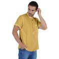 thumbnail image 3 of Atasi Short Kurta Mandarin Collar Tee Solid Short Sleeve Henley Shirt With Pocket, 3 of 7