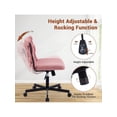 thumbnail image 3 of Qinaqin Criss-Cross cm de Anchoheeled Chair Ancho Seat Armless Moderno Swivel Escritorio para Oficina en Casa y Makeup Vanity, 3 of 6