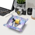 thumbnail image 6 of Valet Tray, bright blue shiny fish scale Faux Leather Desk Tray Vanity Tray Night Stand Organizer Catch All Tray Key Bowl for Entryway Table, Elegant Valet Tray Storage for Men Women, 6 of 7