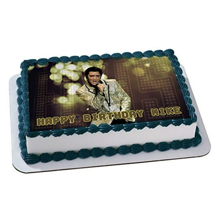 Elvis Presley Quarter Sheet Edible Photo Birthday Cake Topper