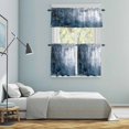 thumbnail image 6 of Abstract Graffiti Kitchen Curtains Valances and Tiers Set of 3 Navy Blue White Oil Painting Style Tier Curtains and Valance with Rod Pocket for Small Windows, 27.5"x36", 6 of 9