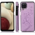 thumbnail image 3 of Phone Case for Samsung Galaxy A42 5G with Tempered Glass Screen Protector Card Holder Wallet Cover Stand Flip Leather Cell Accessories Glaxay A 42 G5 Gaxaly 42A S42 4G 2021 Cases Women Girl Purple, 3 of 14
