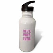 3dRose Best Wife Ever-pink text anniversary valentines day gift for her-Sports Water Bottle, 21oz , Multicolored