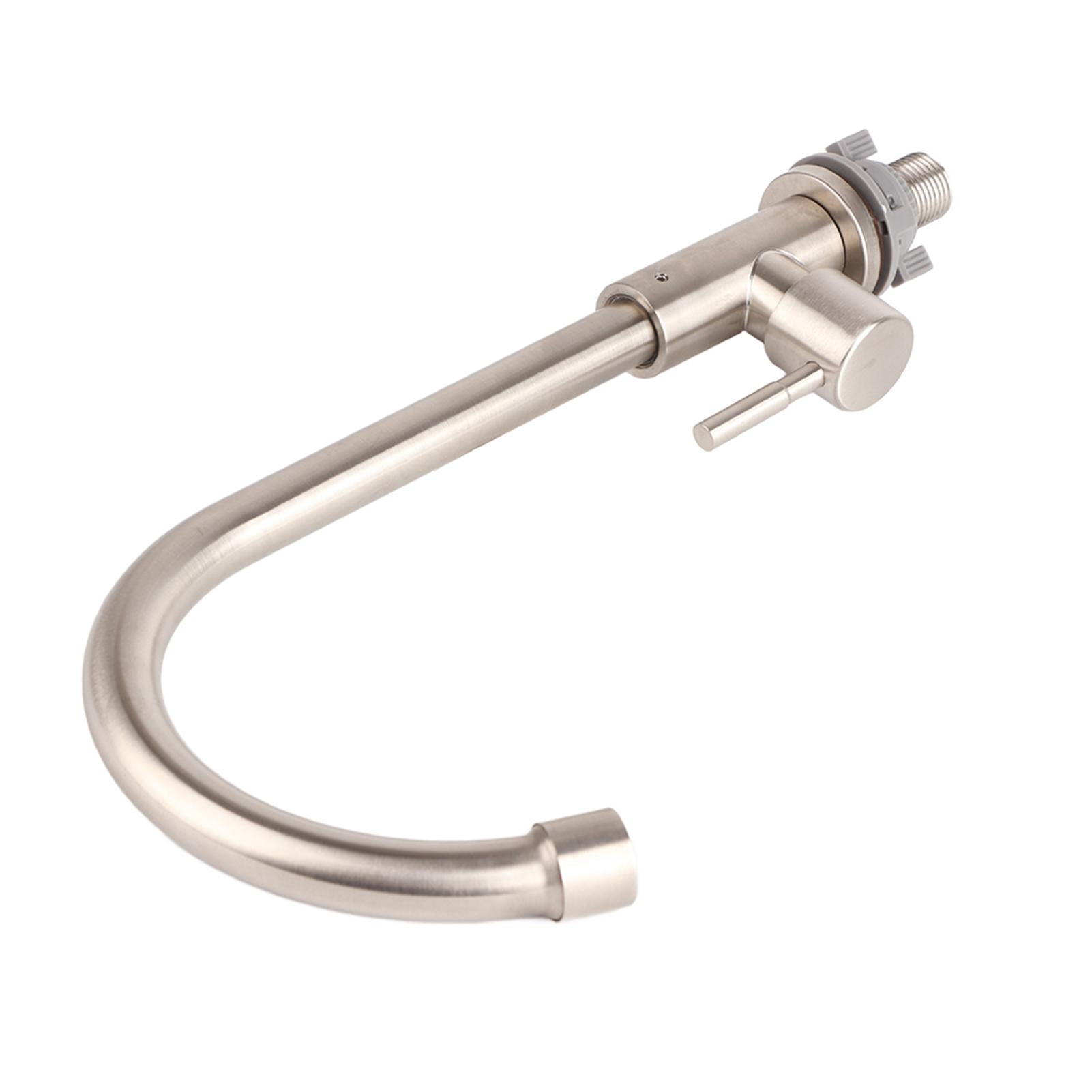 YAHHU 360° Rotating Stainless Steel Single‑Pin Kitchen Faucet – 1/2” Thread, Ergonomic Handle, Leak‑Proof Ceramic Spool