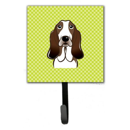 Caroline's Treasures Checkerboard Basset Hound Leash Holder and Wall Hook