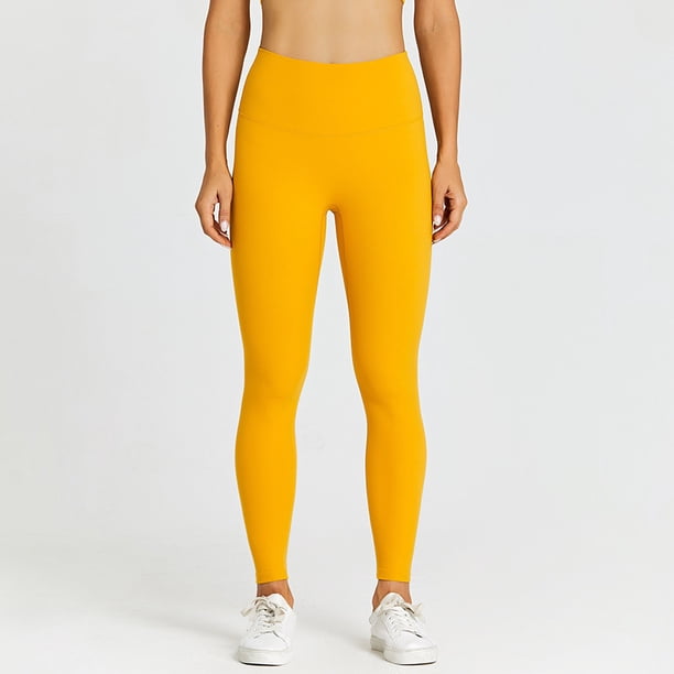 Pantalones de yoga desnudos para mujer, línea No Embarrassment, cintura alta, levantamiento de cadera, leggings ajustados, pantalones deportivos de fitness