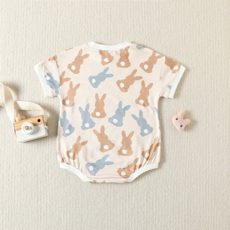 

Cathalem 18 Month Long Sleeve Baby Girls Boys Print Spring Summer Easter Bunny Short Sleeve Shirts Girls Khaki 12-18 Months