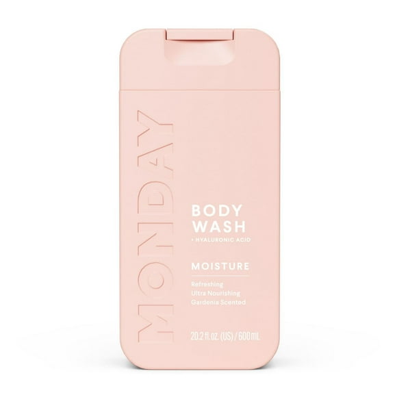 MONDAY Haircare MOISTURE Body Wash with Hyaluronic Acid, Shea Butter, Coconut Oil & Grapefruit Extract for Normal to Dry Skin 600 mL, No sulfates or parabens