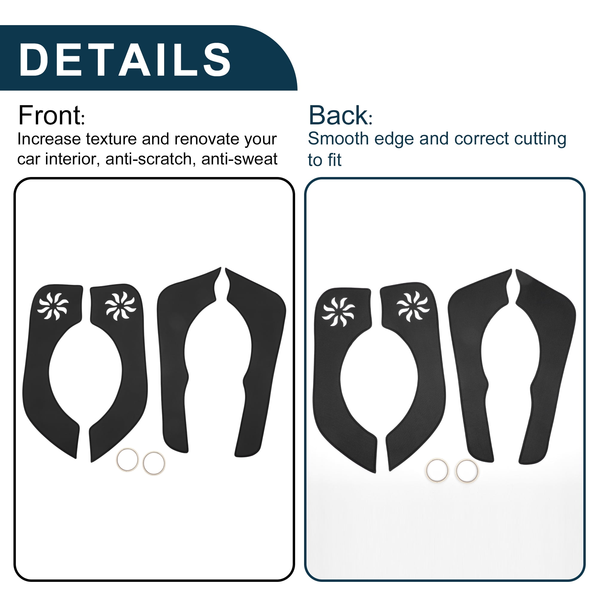 Unique Bargains Leather Car Door Anti Kick Pad Sticker for Honda CRV 2012-2016 Door Side Edge Guard Protector Interior Accessories Black 1 Set