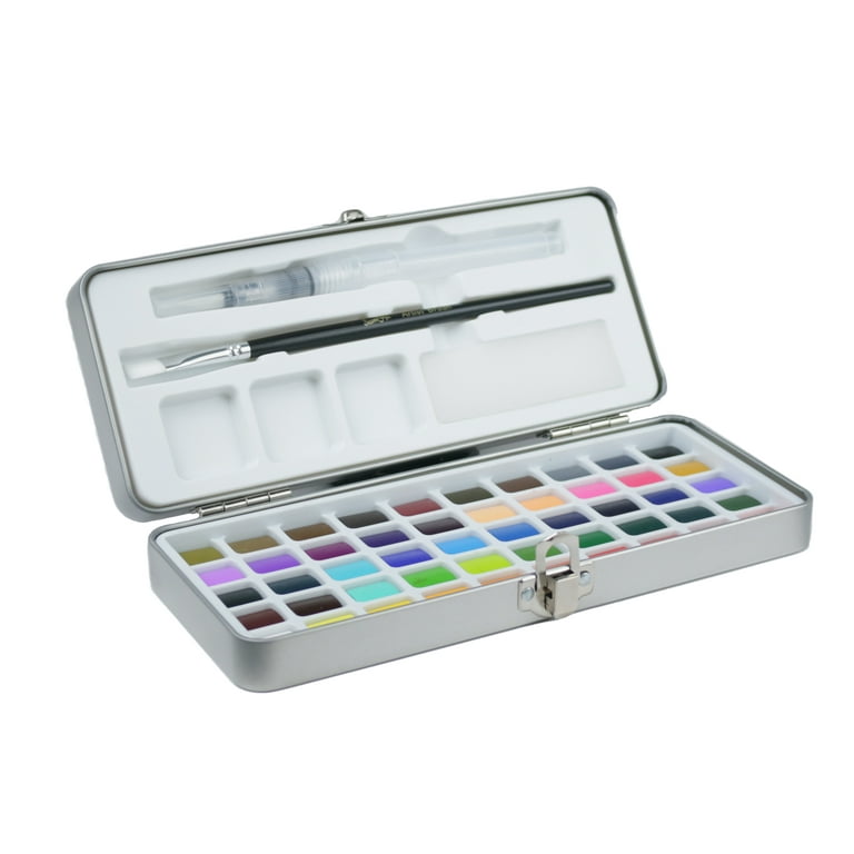 Watercolor Paint Set in Portable Box, Set of 48, Adult Unisex