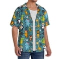 thumbnail image 2 of Rateoe pirates animals Pattern Men's Short Sleeve Classic Shirt, Casual Short-Sleeved Shirt, Lightweight Summer Shirt, Cuban Collar Shirt,Button-Front Shirt-4X-Large, 2 of 5
