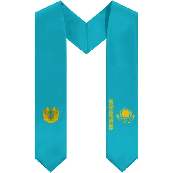 Kazakhstan Flag Emblem Graduation Stole Shawl Sash Honor For Study Aboard International Students