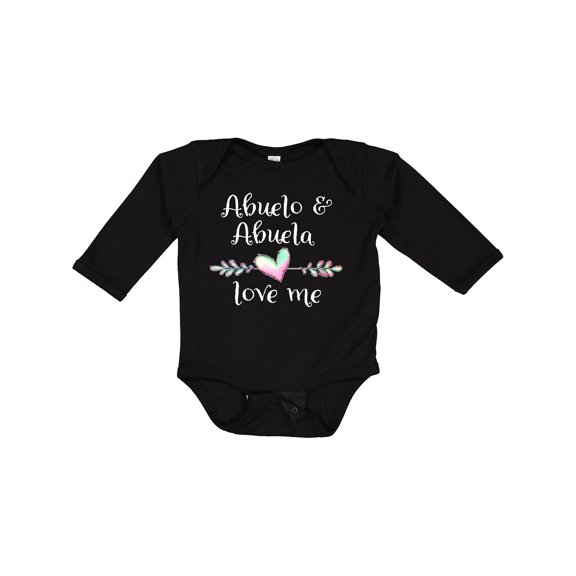 Inktastic Abuelo and Abuela Love Me- Heart Grandchild Boys or Girls Long Sleeve Baby Bodysuit