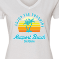 thumbnail image 4 of Inktastic Summer Enjoy the Sunshine Newport Beach Florida in Blue Women's V-Neck T-Shirt, 4 of 5