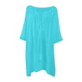 thumbnail image 1 of PEASKJP Paréo pour Femmes Manches Courtes Robe Tunique de Plage, Rose A, 1 of 4