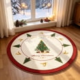 thumbnail image 4 of Trivibe Christmas Round Area Rug with Festive Tree and Reindeer Design, Soft Holiday Floor Mat for Living Room Bedroom Home Decor, Non Slip Washable Winter Circle Carpet for Indoor Xmas Decoration, 4 of 6