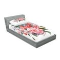 thumbnail image 2 of Ambesonne Flower Fitted Sheet & Pillow Sham Set, Garden Flowers Bouquet, Twinxl, Multicolor, 2 of 2