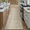 thumbnail image 3 of BERTHMEER 2'x8' Runner Rugs for Hallway Entryway Bathroom Bedroom Laundry Kitchen Non Skid Washable Beige Vintage Oriental Traditional Distressed Accent Runner Rugs, 3 of 7