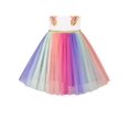 thumbnail image 5 of Girls Dress Butterfly Golden Belt Rainbow Multicolor Tulle Puff Princess 7 Years, 5 of 7