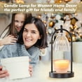 thumbnail image 5 of Candle Warmer Lamp with Timer, 3-Level Dimmable Candle Lamps Vintage Glass Shade, Candle Warmer Light Wax Melt Warmer for Scented Wax, Black Warmer Lamp for Women Home Decor (2 Bulbs Included), 5 of 8