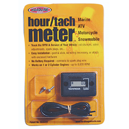 Hardline Hour/Tach Meter for Any Gas Engine 2 Cylinders or