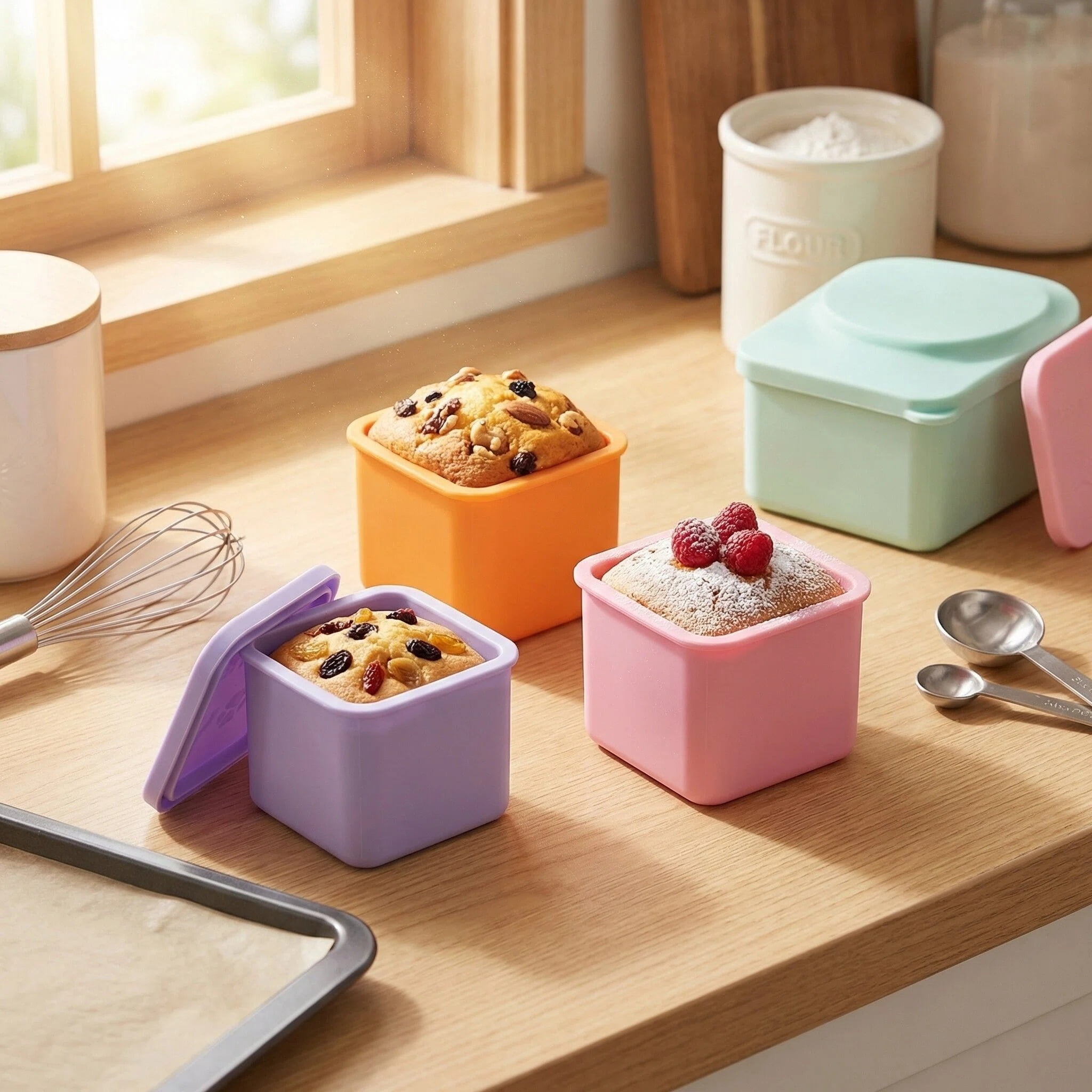 3 Pack Silicone Small Snack Container, Stackable Puree Sauce Condiment Food Storage Lunch Bento Box with Lids, Leak-proof, BPA Free, Dishwasher & Microwave & Oven Safe