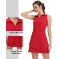 thumbnail image 4 of Tennis Dress for Women Golf Outfits with Shorts and Pockets Sleeveless Active Exercise Athletic Dresses for Women Red 2XL, 4 of 8
