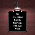 thumbnail image 2 of No Blocking Safety Showers with Eye Wash BLACK Aluminum Composite Sign 15''x18'', 2 of 9