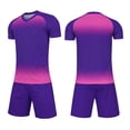 thumbnail image 2 of IFNWSV Girls Athletic Sets 2 Piece Short Sleeve Round Neck Thin and Breathable Top and Shorts with Pocket Set Purple 11-12 Years, 2 of 7