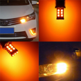 thumbnail image 2 of 4X Amber/Yellow 1156 Ba15S 2835 15W Error Free Car LED Turn Signal Light Bulbs, 2 of 2
