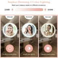 thumbnail image 6 of Fixdono Vanity Mirror with Lights, 8"  Makeup Magnifying Mirror Double-Sided 1X/10X Magnifying- 3 Color Light, Touch Dimming, 360° Swivel, Extendable, Wall Mounted- Silver, 6 of 11