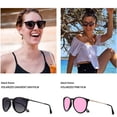 thumbnail image 2 of Polarized Round Sunglasses for Women Men, Vintage Retro Mirrored Lens Sun Glasses, UV Protection Classic Fashion Shades for Driving, Travel, Outdoor, Lightweight Eyewear, Grey, 2 of 9