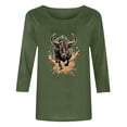 thumbnail image 4 of PNTUTB Women's 3/4 Sleeve Western Style Printed Casual T-shirt, 4 of 6