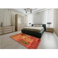 thumbnail image 4 of Ahgly Company Indoor Square Patterned Neon Red Area Rugs, 4' Square, 4 of 6