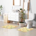 thumbnail image 6 of Toilet Rug Rectangle Bathroom Rugs Non-Slip Soft Plush Machine Washable Contour Bath Mat Colorful Birds and Stars 24x16, 6 of 9