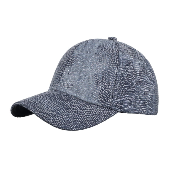 ZQUUVOU Women's Outdoor Thermal Baseball Cap Sequin Bubble Solid Color Sparkle Brimmed Hat Fashion Adjustable Hats Blue