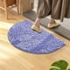 thumbnail image 4 of Alfombra semicircular absorbente de agua | Base de goma antideslizante | Microfibra suave | 40 x 60 cm, lavable, para baño y dormitorio | Incluye 1 alfombrilla, 4 of 6