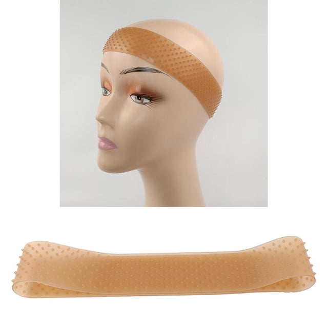 Peluca de Silicona Banda para La Cabeza a Prueba de Sudor Banda para Peluca Sin Costuras Banda para Peluca Suave Unisex en Forma de Gota, Banda Elásti - Marrón Marron Baoblaze banda de peluca de silicona