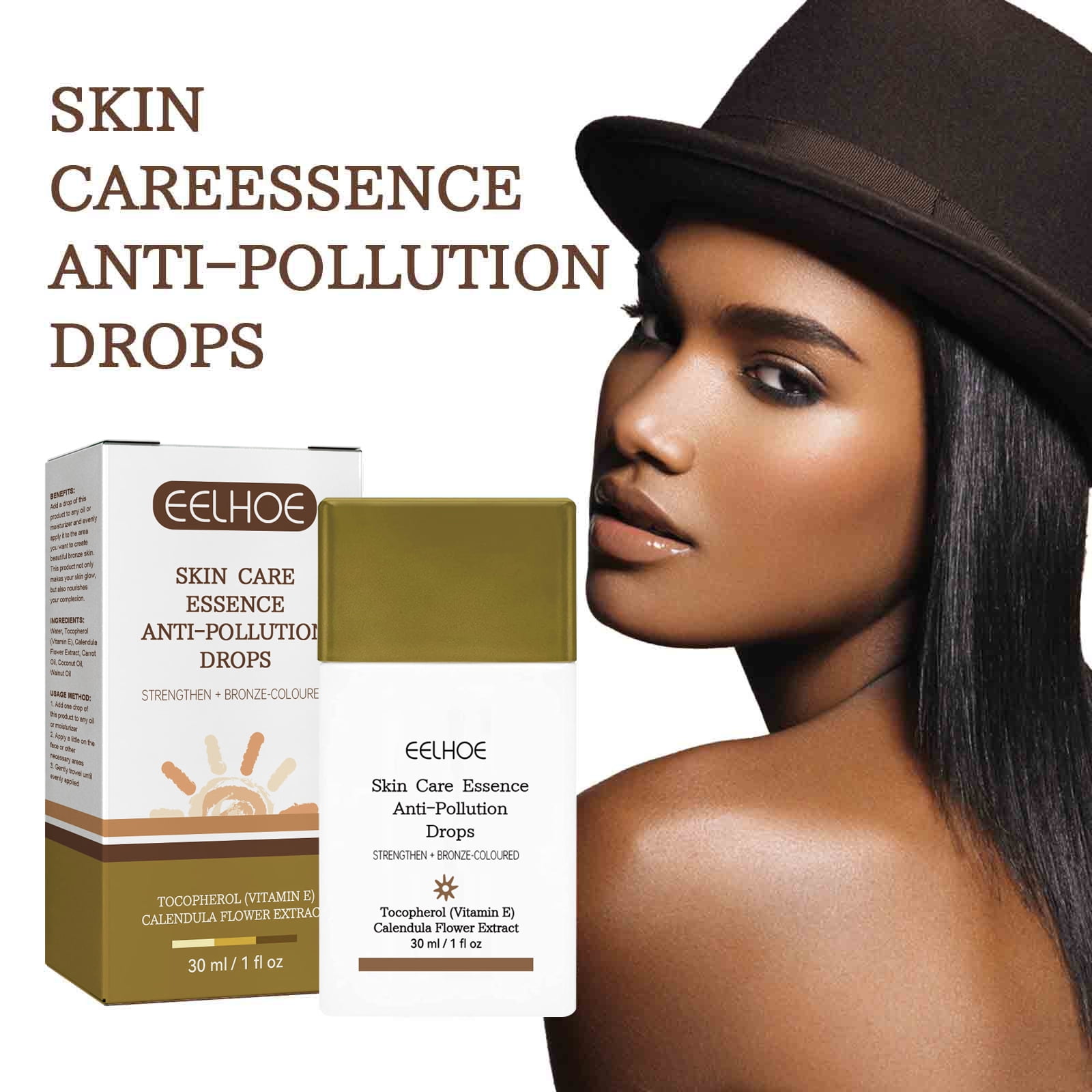 Eelhoe AntiPollution Sunshine Serum Drops. Replenishing Face and Body