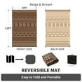 thumbnail image 2 of SIXHOME Outdoor Rug 9'x12' Waterproof Patio Rug Reversible Indoor Outdoor Rug Lightweight Plastic Straw Rug for RV Camping Deck Balcony Boho Porch Decor Beige and Brown, 2 of 7